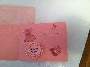 Baby Girl Card inside - from Me & My House