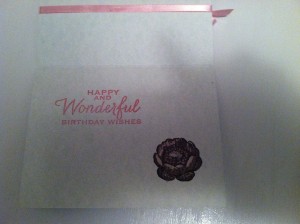 Lady's Birthday Card inside - from Me & My House