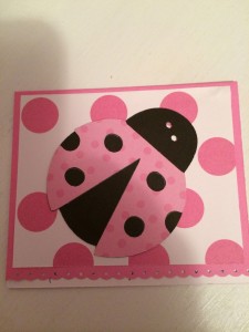 Little Girl's Polka Dot Lady Bug Card ~ from Me & My House