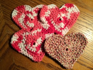 Crocheted Heart Coasters ~ from Me & My House